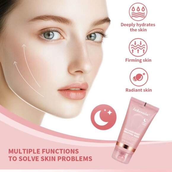 Lakerain Collagen Night Wrapping Mask Elasticity Hydration Care Reduces Sagging - Picture 4 of 15